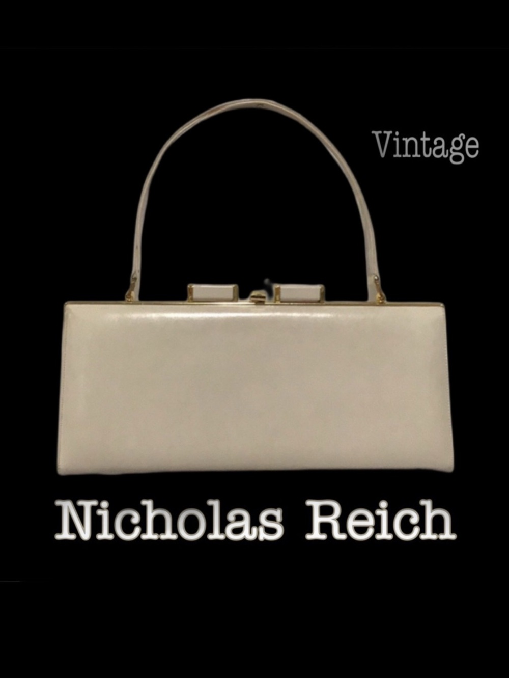 NICHOLAS REICH Frame Leather Handbag VINTAGE